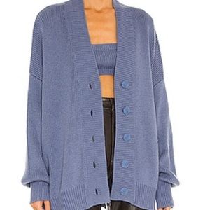 Weworewhat oversized sweater in blue with matching crop top size S sweater set